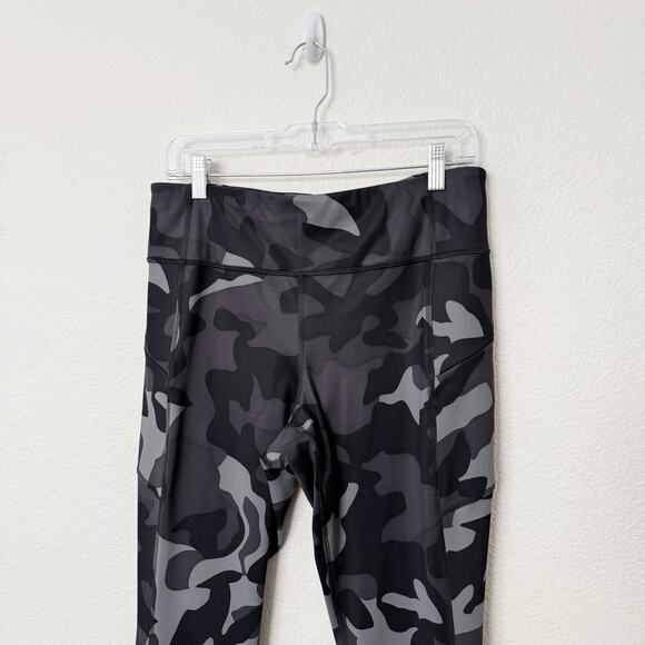 [Athleta] Gray Camo High Rise Contender Powerlift 7/8 Leggings Sz Large Tall LT - Picture 4 of 11